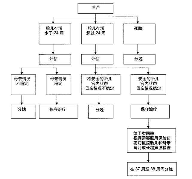 未足月孕妇的胎盘早剥的治疗流程（≤孕34周）
